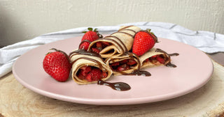 Low carb tortille – naleśniki tortilla z czekoladą i truskawkami
