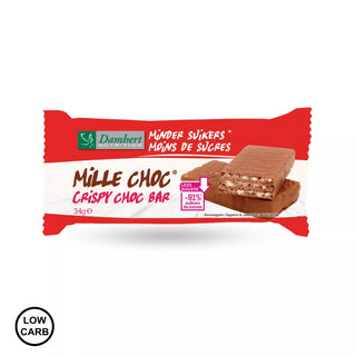 Wafel low carb w mlecznej czekoladzie o obniżonej zawartości cukru (Mille Choc) 34 g