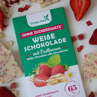 Low carb bela čokolada z jagodami 125 g